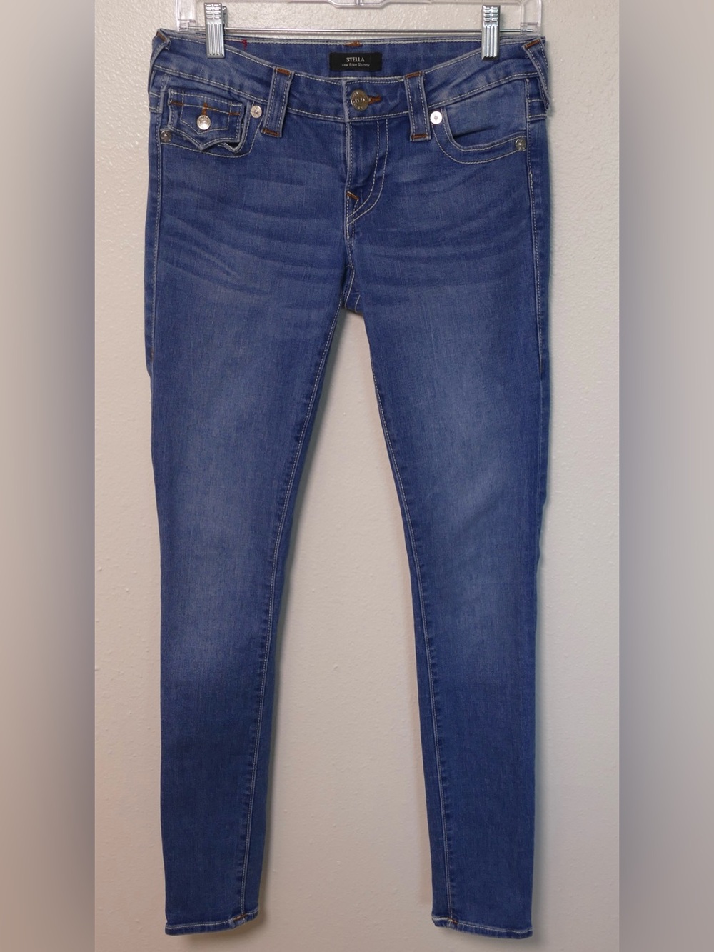 True Religion Stella Low Rise Skinny Jeans Women Size 26 Blue Stretch Denim